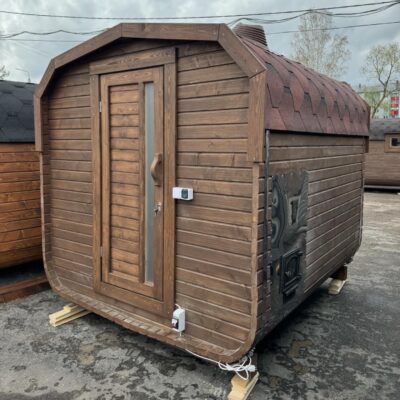 квадро баня бочка 2,5 метра вид спереди