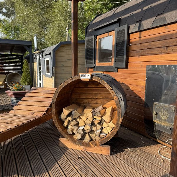 деревянный дровник для бани от производителя