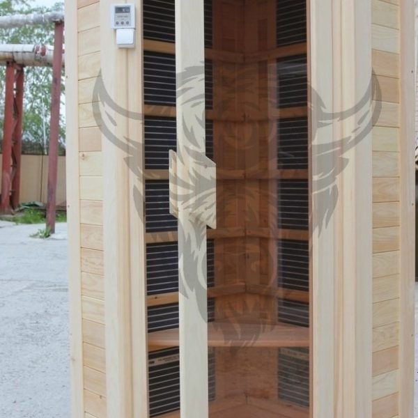 угловая мини сауна в квартиру на одного