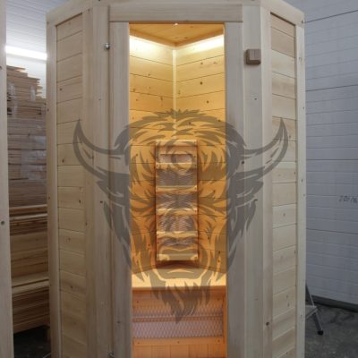 готовая угловая мини сауна