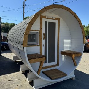 Баня-бочка (3 м) с террасой