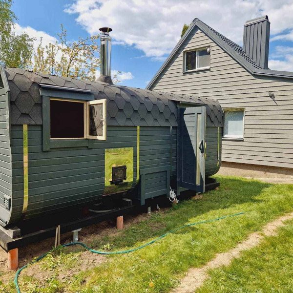 мобильная баня бочка квадро